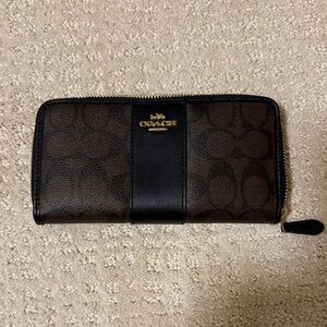 Coach Signature Brown and Black Wallet